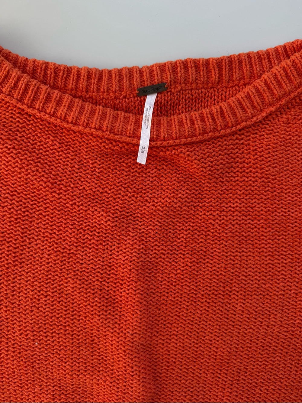 Free People Coral Orange Knit Sweater Size M